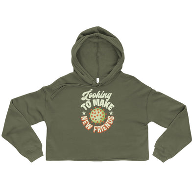 Looking To Make New Friends -- Crop Hoodie